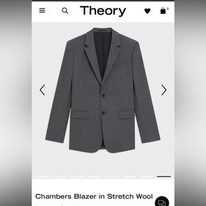 Theory Chambers Blazer in Stretch Wool | Charcoal